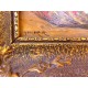 Dinnyekóstoló leány, antik olaj-vászon festmény, szép blondelkeretben. Geiger Richárd alkotása