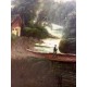 Randevú a híd lábánál, antik olajfestmény, IFJ. MARKÓ KÁROLY (1822 - 1891)