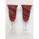 Vastagfalú márványos mintázatú boros, vagy pezsgős talpas pohár párban. Muránó Olaszország.