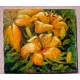 Orange flovers by Sandra, modern impresszionista stílusú feszített olaj-vászon festmény
