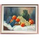Gyümölcs csendélet, szőlővel, és almával Hollandiából, keretezett festmény