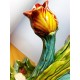 Tulipános majolika váza, egyedi különlegesség.