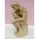 Boncsér Árpád: Gondolkodó agyag szobor, Rodin után szabadon, egyedi műalkotás.