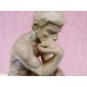 Boncsér Árpád: Gondolkodó agyag szobor, Rodin után szabadon, egyedi műalkotás.