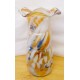 Fodros szájú Muránói Splatter Art Glass váza 1930-1940-es évek ritkaság a vitrinedbe.