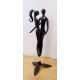 Egymásba feledkezve, Onix-fekete táncospár szobor Murano 1950-es évek, ritkaság a vitrinedbe.