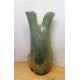 Különleges opálzöld rusztikus felületű váza Murano 1980-s évek, ritkaság a vitrinedbe.