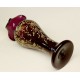 Fodros szájú szakított üveg váza aranyozott növényi motívumokkal díszítve, tökéletes állapotban.