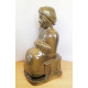 Gudea, a Mezopotámiai Lagash hercege. Ülő alakos kerámia szobor. Jelzett