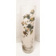 Modern kézműves tejüveg váza Hongkongból. Gyönyörű indás és madaras mintával