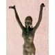 Primadonna. Egzotikus táncosnő szobor Franciaországból, bronz, márvány talapzaton.