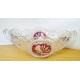 Énekes madaras kristály gyümölcstál, Hofbauer Crystal Co. Bajorország 1950-es évek.