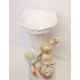 Váza aranykovács angyalkával. Barokk stílusú figurális porcelán tökéletes állapotban.