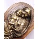 Madonna a Jézuskával. Falra akasztható fa hátlapos ón relief bronz bevonattal. Barokk stílus.