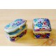 Millefiori ékszeres szelencepár porcelánból.