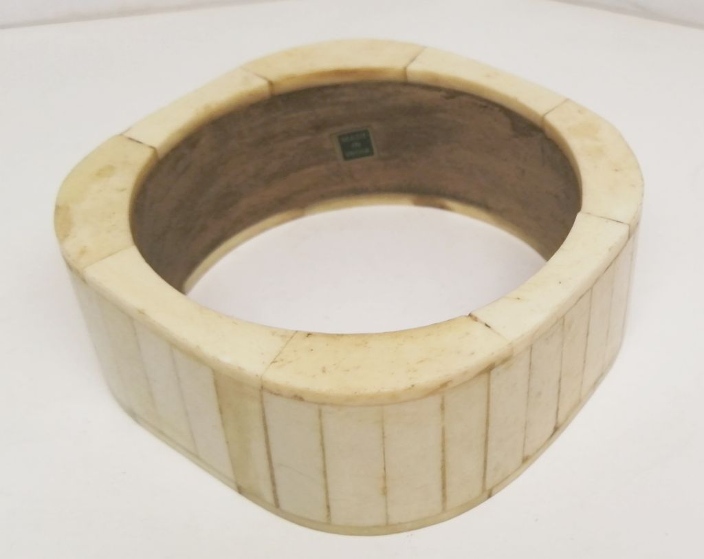 Indiai kézműves munka Egzotikus csont karperec rózsafa gyűrűvel